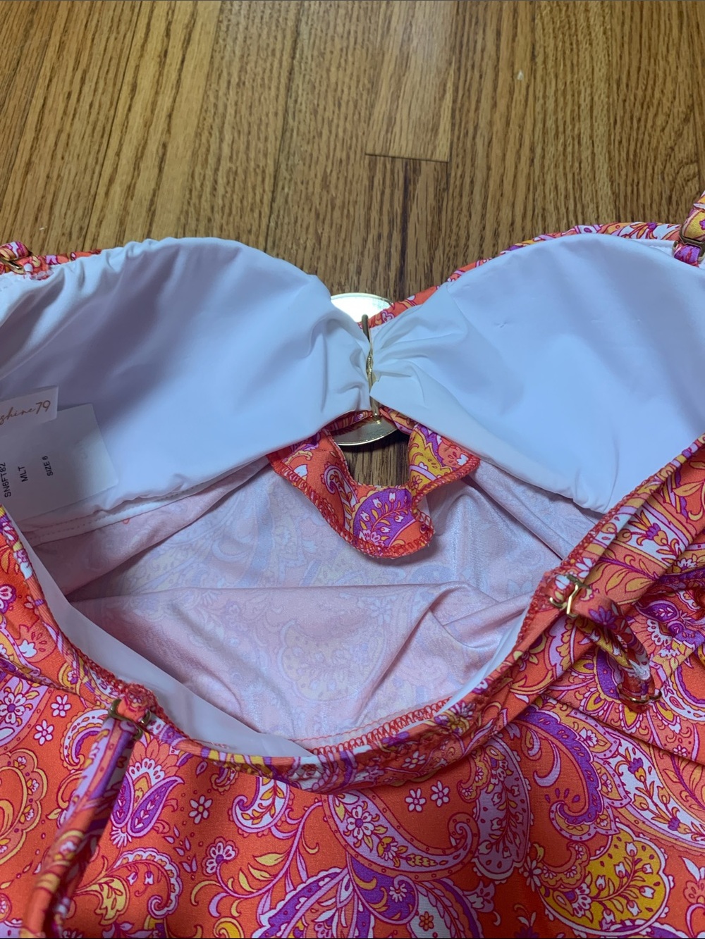 Sunshine 79 swimsuit - pink paisley tankini set with high rise swim shorts, 6 - Picture 5 of 13